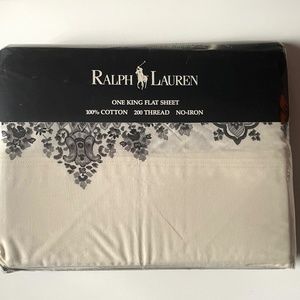 Ralph Lauren Gazebo Style King Flat Sheet - new in unopened package